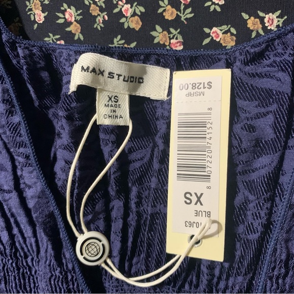 NWT max studio blue embellished midi dress - Picture 2 of 11